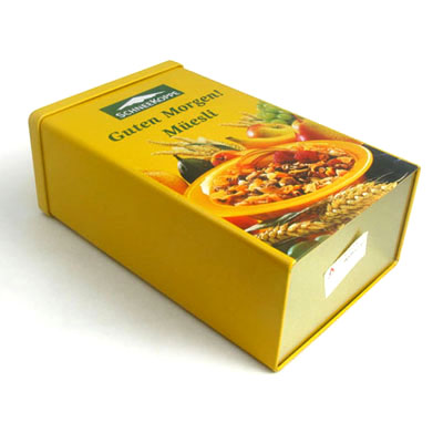 printed rectangular cookie tin canister